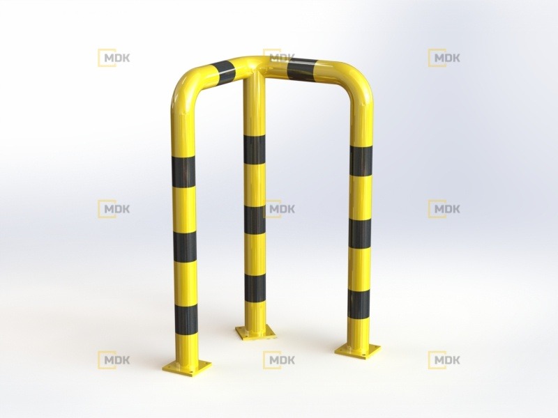 Obloukový nárazník rohový QPL03 Ø76x3, 500x500 mm, výška 1000 mm
