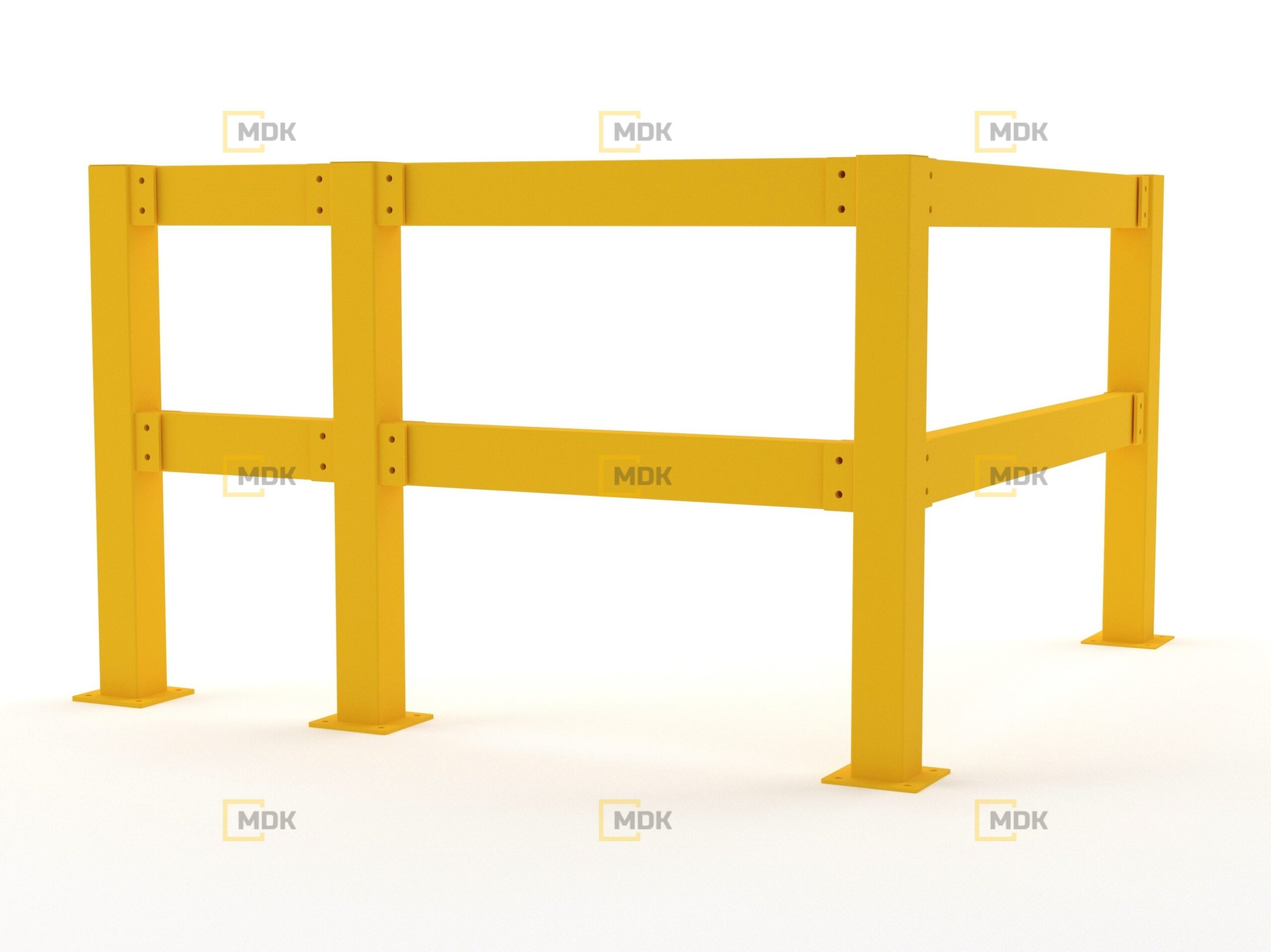 Rohový ocelový sloupek DPK 110R 100x100x3 mm, výška 1100 mm - Obrázek 3
