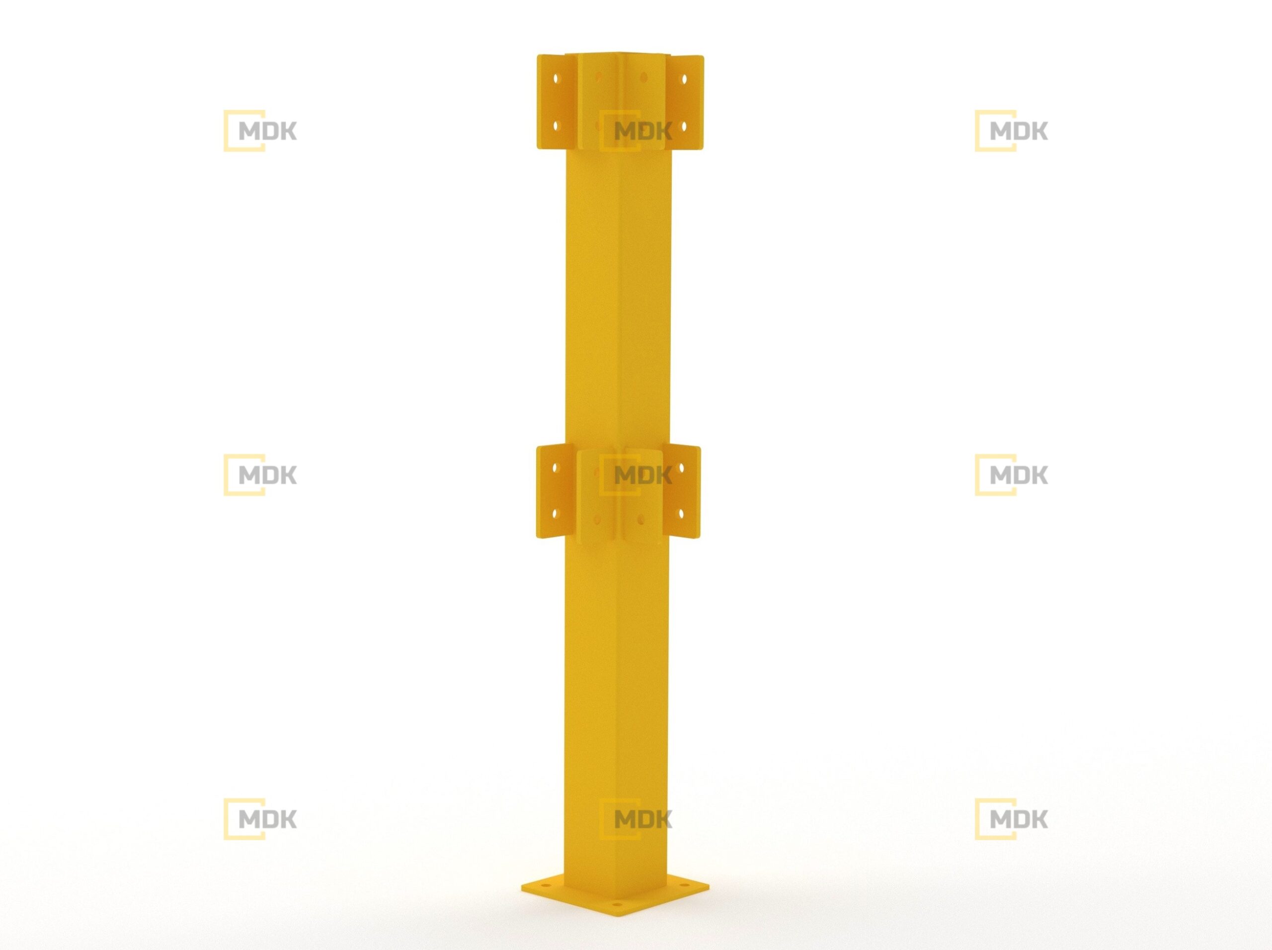 Rohový ocelový sloupek DPK 110R 100x100x3 mm, výška 1100 mm